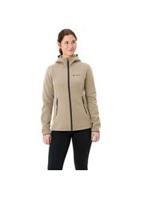 Fleecejacke Vaude "WOMEN'S IDRIS FLEECE HOODY", Damen, Gr. 42, beige (linen), Obermaterial: 100% Polyester. Futter: 100% Polyester, normal, Jacken Fleecejacke, mit Rei&szlig;verschluss, aus Polyester, leichtes Futter