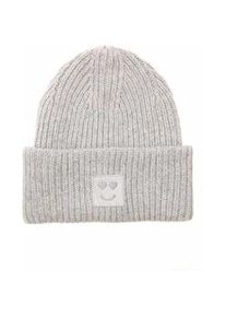 Strickm&uuml;tze Zwillingsherz "Smile", Damen, hellgrau, Strick, Obermaterial: 70% Wolle, 30% Polyamid, M&uuml;tzen Strickm&uuml;tze, Grobstrick, Smile Patch