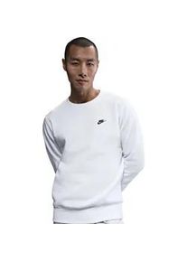 Sweatshirt Nike SPORTSWEAR "Nike Club Men's Fleece Crew", Herren, Gr. XL, wei&szlig;, schwarz, Obermaterial: 80% Baumwolle, 20% Polyester, Sweatshirts Sweatshirt, sportlicher Stil, aus Baumwolle und Polyester