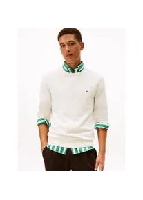 Rundhalspullover Tommy Hilfiger "SEASONAL STRUCTURE", Herren, Gr. L, ivory petal, Strick, Obermaterial: 100% Baumwolle, regular fit, Rundhals, Pullover Rundhalspullover, mit Struktur, Rundhals, regular fit