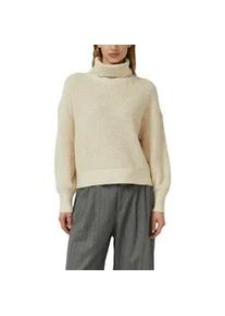 Strickpullover s.Oliver, Damen, Gr. 46, light beige melange, Strick, Obermaterial: 59% Baumwolle, 37% Polyacryl, 4% Wolle, meliert, unifarben, oversize h&uuml;ftbedeckend, Rundhals, Flachstrickb&uuml;ndchen, Pullover Strickpullover, Oversize, mit weiten &Auml;rmeln und Rollkragen