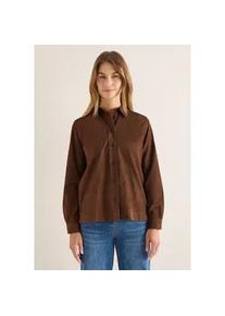 Hemdbluse Cecil, Damen, Gr. XL (44), mocha caramel, Cord, 100% Baumwolle, unifarben, klassisch normal, V-Ausschnitt, Manschette, Blusen Hemdbluse, mit Knopfleiste