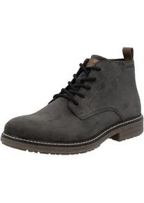 Schn&uuml;rstiefelette Rieker, Herren, Gr. 41, dunkelgrau, braun, Nubukleder, Schuhe Schn&uuml;rstiefelette, Schn&uuml;rboots, Workerboots, Profilsohle, mit Anziehlasche
