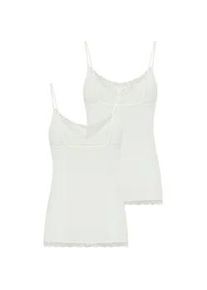 Spaghettitop YSABEL MORA, Damen, Gr. L, champagne, Mikrofaser, Obermaterial: 90% Polyamid, 10% Elasthan, figurbetont h&uuml;ftlang, V-Ausschnitt, Tops, elastisch, Spitzeneinsatz, schmale Tr&auml;ger, femininer Stil