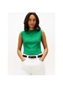 T-Shirt Tommy Hilfiger "SLIM 5X2 RIB BOAT-NK TANK", Damen, Gr. XL (42), nouveau gr&uuml;n, Single Jersey, Obermaterial: 95% Viskose, 5% Elasthan, figurbetont, U-Boot-Ausschnitt, Shirts T-Shirt, in gerippter Struktur