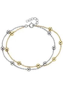 Armband "Schmuck Geschenk Armkette mit Kugeln bicolor zweireihig", gelbgoldfarben, silberfarben, ANISTON JEWELRY & WATCHES, Armb&auml;nder, Damen, 19cm, Silber 925 (Sterlingsilber), Armband
