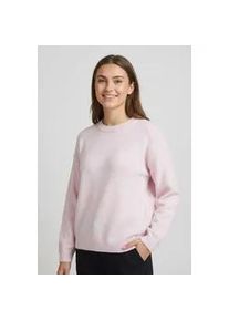 Strickpullover Vila "VILIGA L/S O-NECK KNIT TOP - NOOS", Damen, Gr. XS, cherry blossom detail:melange, Strick, Obermaterial: 97% Polyester, 3% Elasthan, meliert, relaxed fit normal, Rundhals, Rippb&uuml;ndchen, Pullover Strickpullover, Materialmix, relaxed fit