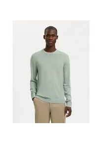 Strickpullover Selected "SLHTRAY LS KNIT MERINO CREW NECK NOOS", Herren, Gr. L, aqua gray, Strick, Obermaterial: 100% Wolle, unifarben, regular fit normal, Rundhals, Rippb&uuml;ndchen, Pullover Strickpullover, Wolle, regular fit