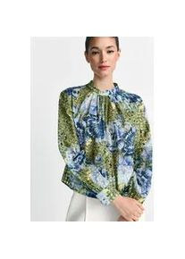 Schlupfbluse RICHROYAL, Damen, Gr. 42, urban lime, Web, Obermaterial: 78% Baumwolle, 22% Seide, normal, Rundhals, Manschette, Blusen Schlupfbluse, mit Pfingstrosenprint
