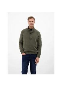 Strickpullover Lerros, Herren, Gr. L, nordic olive, Strick, Obermaterial: 82% Baumwolle, 18% Polyester, unifarben, regular fit h&uuml;ftlang, Rundhals, Flachstrickb&uuml;ndchen, Pullover Strickpullover, Chenille-Pullover mit Troyer
