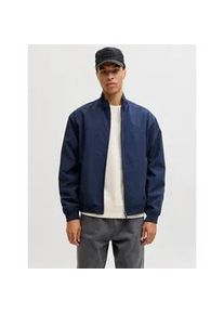 Jack & Jones Bomberjacke JACK & JONES "JJECHARGE STAND COLLAR BOMBER NOOS", Herren, Gr. XL, navy blazer, Web, Obermaterial: 100% Polyester, unifarben, Jacken Bomberjacke, mit Stehkragen