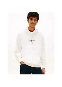 Tommy Hilfiger Kapuzensweatshirt TOMMY JEANS "TJM REGULAR SIGN BACKPRINT", Herren, Gr. M, ecru, Sweatware, Obermaterial: 100% Baumwolle, unifarben, regular fit normal, Rundhals, eingesetzt Rippb&uuml;ndchen, Sweatshirts, Regular fit mit Markenprint