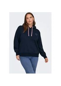 Kapuzensweatshirt Only CARMAKOMA "CARNOLI L/S HEART HOOD SWT NOOS", Damen, Gr. S, night sky detail:rose gold strings, heart emb, Sweatware, Obermaterial: 60% Baumwolle, 40% Polyester, bedruckt, unifarben mit Farbeinsatz, regular fit normal, ohne Ausschnitt, Rippb&uuml;ndchen, Sweatshirts