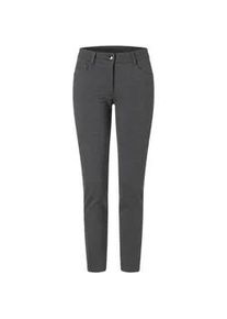Stoffhose MAC "SLIM", Damen, Gr. 40, L&auml;nge 28, silber shadow melange, Jersey, Obermaterial: 63% Viskose, 33% Polyamid, 4% Elasthan, meliert, slim fit kn&ouml;chellang, Hosen Stoffhose, Sommerhose im Five-Pocket Style