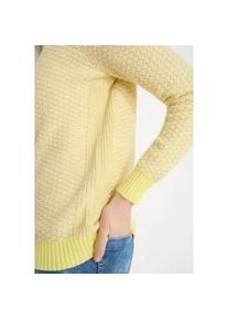 Strickpullover Cecil, Damen, Gr. S (38), iced gelb, Strick, Obermaterial: 100% Baumwolle, gemustert, normal h&uuml;ftbedeckend, Rundhals, Flachstrickb&uuml;ndchen, Pullover Strickpullover, im Two-Tone-Stil