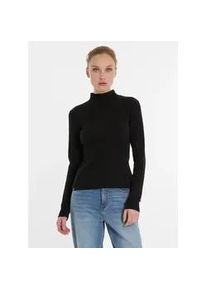 Langarmshirt Ragwear "JANELLE LONG", Damen, Gr. S, schwarz, Jersey, Obermaterial: 95% Baumwolle, 5% Elasthan, unifarben, h&uuml;ftlang, Rundhals, Shirts Langarmshirt