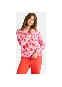 LIEBLINGSST&Uuml;CK Rundhalspullover LIEBLINGSST&Uuml;CK "LiloL", Damen, Gr. 44, rosa orange, Feinstrick, Obermaterial: 95% Baumwolle, 5% Kaschmir, gemustert, mehrfarbig, regular fit h&uuml;ftlang, Rundhals, Raglan&auml;rmel Rollkante, Pullover Rundhalspullover, gemustert, Rundhalsausschnitt