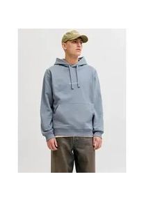 Jack & Jones Kapuzensweatshirt JACK & JONES "JORNORREBRO EMB SWEAT HOOD NOOS", Herren, Gr. XL, tradewinds, angeraute Sweatware, Obermaterial: 89% Baumwolle, 11% Polyester, unifarben, relaxed fit normal, Rundhals, Rippb&uuml;ndchen, Sweatshirts, mit Logo Print