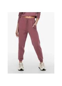 Sweathose Only Play "ONPLOUNGE HW SWEAT PNT - NOOS", Damen, Gr. L, N-Gr, rose braun, Sweatware, Obermaterial: 80% Polyester, 15% Viskose, 5% Elasthan, unifarben, regular fit kn&ouml;chellang, Hosen Sweathose, mit Kordelzug
