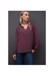 Langarmbluse Street One, Damen, Gr. 44, jazz berry, Web, Obermaterial: 100% Viskose, unifarben, bequem h&uuml;ftbedeckend, Rundhals, Blusen, mit Nieten