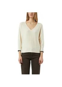 Strickpullover comma, Damen, Gr. L (40), ecru, Strick, Obermaterial: 80% Viskose, 20% Polyamid, unifarben, l&auml;ssig geschnitten h&uuml;ftbedeckend, V-Ausschnitt, B&uuml;ndchen, Pullover Strickpullover, mit V-Ausschnitt