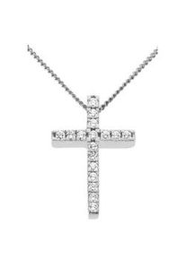 Kreuzanh&auml;nger Firetti "Schmuck Geschenk Gold 585 Halsschmuck Anh&auml;nger f&uuml;r Halskette Kreuz", wei&szlig; (wei&szlig;goldfarben, wei&szlig;, wwei&szlig;), Schmuckanh&auml;nger, Damen, 0,15 P2 = erkennbare Einschl&uuml;sse, Diamanten Wei&szlig;gold 585, 1,35 g, Diamanten, Wei&szlig;gold 585, mit Brillanten