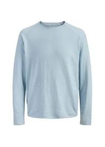 Jack & Jones Strickpullover JACK & JONES "JJBREEZE KNIT CREW NECK", Herren, Gr. S, celestial blau, Strick, Obermaterial: 100% Baumwolle, unifarben, regular fit, Rundhals, Pullover Strickpullover