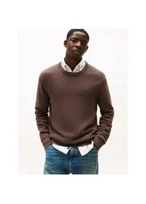 Tommy Hilfiger Rundhalspullover TOMMY JEANS, Herren, Gr. XXL, schwarz walnut, Sweatware, Obermaterial: 100% Baumwolle, slim fit normal, Rundhals, eingesetzt Rippstrickb&uuml;ndchen, Pullover Rundhalspullover, Slim fit mit Rundhalsausschnitt