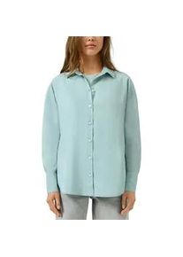 Langarmbluse QS, Damen, Gr. 38, light petrol, Web, Obermaterial: 85% Modal, 15% Polyamid, unifarben, bequem Po-bedeckend, Rundhals, 2-Knopf-Manschette, Blusen, mit Knopfleiste