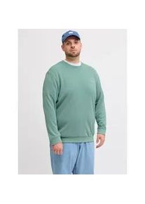 Jack & Jones PlusSize Sweatshirt "JJBRANDON SWEAT CREW NECK PLS", Herren, Gr. 5XL, mineral blau, angeraute Sweatware, Obermaterial: 60% Polyester, 40% Baumwolle, JACK & JONES PLUSSIZE, bedruckt, regular fit, Rundhals, Rippb&uuml;ndchen, Sweatshirts Sweatshirt