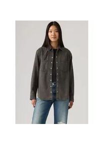 Levi's Jeansbluse LEVI'S "TEODORA WESTERN SHIRT", Damen, Gr. L (40), chipped schwarz oyster top, Web, Obermaterial: 100% Baumwolle, h&uuml;ftbedeckend, Blusen Jeansbluse, mit Druckkn&ouml;pfen