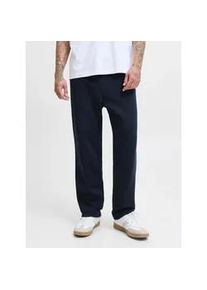 Jack & Jones Sweathose JACK & JONES "JPSTKANE BRADLEY UNCUFFED SWT PANTS NOOS", Herren, Gr. M, N-Gr, navy blazer, angeraute Sweatware, Obermaterial: 65% Polyester, 35% Baumwolle, unifarben, relaxed fit lang, Hosen Sweathose, Materialmix, relaxed fit