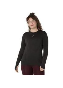 Laufshirt asics "ROAD SEAMLESS LS TOP", Damen, Gr. M, performance schwarz, graphite grau, Obermaterial: 65% Polyamid, 35% Polyester, Shirts Laufshirt