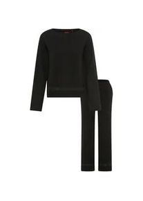 Pyjama HUGO UNDERWEAR, Damen, Gr. M, schwarz 001, Jersey, Obermaterial: 95% Baumwolle, 5% Elasthan, regular fit, Rundhals, Homewear-Sets Pyjama