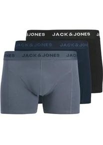 Jack & Jones PlusSize Trunk "JACJEREMIAH SOLID TRUNKS 3 PACK PLS", Herren, Gr. XXL, 3 Stk., navy blazer pack:schwarz, vintage indigo, Jersey, Obermaterial: 95% Baumwolle, 5% Elasthan, JACK & JONES PLUSSIZE, unifarben, bequem, Unterhosen