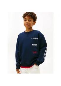 Sweatshirt Tommy Hilfiger, Jungen, Gr. 4 (104), schwarz night navy, Sweatware, Obermaterial: 80% Baumwolle, 20% Polyester, unifarben, regular fit normal, Rundhals, eingesetzt B&uuml;ndchen, Sweatshirts Sweatshirt, Regular fit, f&uuml;r Kinder bis 16 Jahre