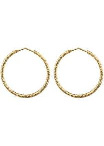 Paar Creolen Firetti "Schmuck Geschenk Silber 925 Ohrschmuck Ohrringe gedrehte Optik" Gr. 35, gelbgoldfarben, Ohrringe, Damen, 35, Silber 925 (Sterlingsilber)