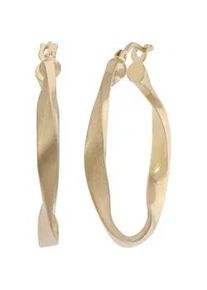 Paar Creolen Firetti "Schmuck Geschenk Gold 585 Ohrschmuck Ohrringe gedrehte Optik", gelbgoldfarben, Ohrringe, Damen, Gelbgold 585
