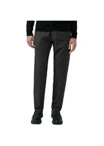 Stoffhose s.Oliver, Herren, Gr. 36, L&auml;nge 32, grau, schwarz, Web, Obermaterial: 47% Baumwolle, 35% Polyester, 17% Viskose, 1% sonstige Fasern, meliert, regular fit lang, Hosen Stoffhose, mit Bundfalte