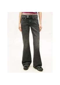 Tommy Hilfiger Bootcut-Jeans TOMMY JEANS "SIA LOW BOOTCUT", Damen, Gr. 28, L&auml;nge 32, denim schwarz, Denim/Jeans, Obermaterial: 99% Baumwolle, 1% Elasthan, Abriebeffekte, bootcut fit kn&ouml;chellang, Jeans