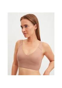 Bustier Calida "Natural Skin", Damen, Gr. M (44/46), N-Gr, timeless taupe, Interlock, Obermaterial: 83% Modal (TENCELTM), 17% Elasthan, BHs Bustier, aus weicher Interlock-Qualit&auml;t, atmungsaktiv, ohne B&uuml;gel