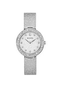 Quarzuhr Bulova "Goddess of Time", silberfarben, Armbanduhren, Damen, Quarzuhr, Armbanduhr, Damenuhr, Edelstahlarmband, analog, Kristallsteine