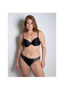 Halbschalen-BH Passionata "MISS JOY", Damen, Gr. 75, Cup E, schwarz, Obermaterial: 76% Polyamid, 24% Elasthan, BHs, mit Multiway-Tr&auml;gern, Mikrofaser, Schmetterlingsmotiv vorn