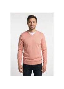 V-Ausschnitt-Pullover PETROL INDUSTRIES "V-Neck Basi", Herren, Gr. L (40), light coral, Strick, Obermaterial: 50% Baumwolle, 50% Polyacryl, unifarben, regular fit normal, V-Ausschnitt, B&uuml;ndchen, Pullover, Materialmix mit Baumwollanteil
