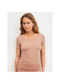 Unterhemd Calida "Natural Comfort", Damen, Gr. L (48/50), N-Gr, timeless taupe, Single Jersey, Obermaterial: 92% Baumwolle, 8% Elasthan, normal, Rundhals, Unterhemden Unterhemd, mit Rundhals und reduzierter Pillingbildung