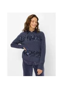 Strickpullover Brax "Style LISA", Damen, Gr. 42, dunkelblau, Strick, 37% Wolle, 26% Polyamid, 20% Polyacryl, 17% Alpaka, Rundhals, Pullover Strickpullover