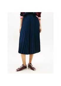 Plisseerock Tommy Hilfiger "FLUID PLEATED PULL ON MIDI SKIRT", Damen, Gr. 42, schwarz night navy, Web, Obermaterial: 100% Polyester, unifarben, regular fit wadenlang, R&ouml;cke