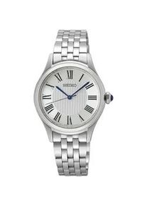 Quarzuhr Seiko, silber (silberfarben, wei&szlig;), Armbanduhren, Damen, Quarzuhr, Armbanduhr, Damenuhr, Edelstahlarmband, analog, Saphirglas