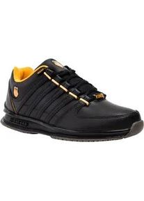 Sneaker K-Swiss "RINZLER", Herren, Gr. 44, schwarz, orange poppy, Leder, Schuhe Sneaker