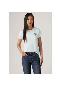 Levi's T-Shirt LEVI'S "THE PERFECT TEE", Damen, Gr. L (40), butterfly on daisy country air, Single Jersey, Obermaterial: 100% Baumwolle, normal, Rundhals, abgesteppt, Shirts T-Shirt, mit Batwing-Logoprint